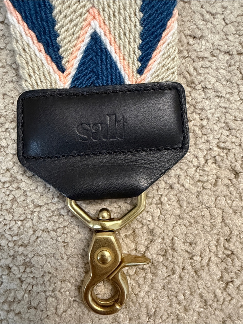 Classic Salt crossbody Navy, Cream & Peach strap - Picture 3 of 5